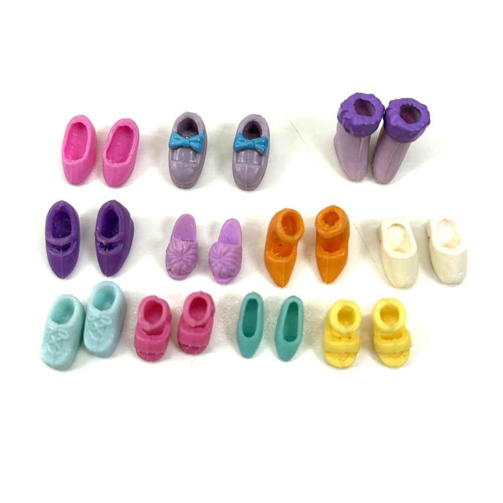 Polly Pocket Doll Accessory Lot; 11 Pair Shoes Boots Slippers VGC